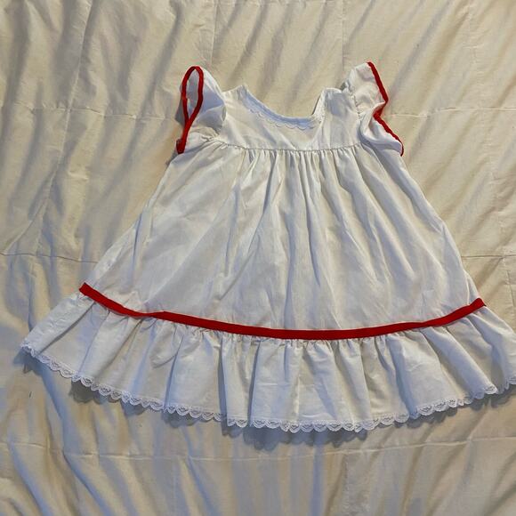 Vintage Winnie The Pooh Dress 2T Black White Gingham Pinafore USA Made Lace - Picture 11 of 16